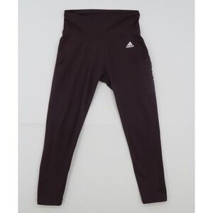 Adidas Primegreen Aeroready High Waisted Leggings Maroon Purple Womens Medium